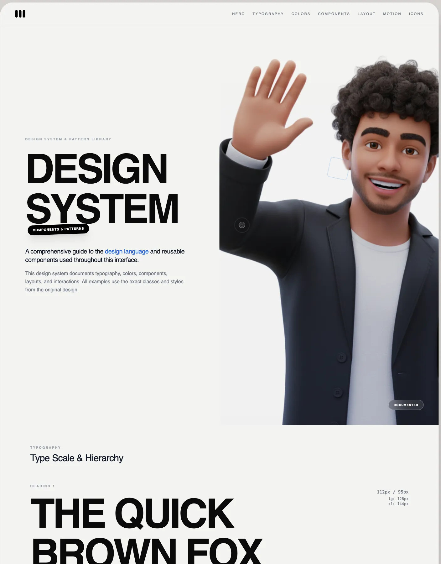 Preview de design system criado na formação