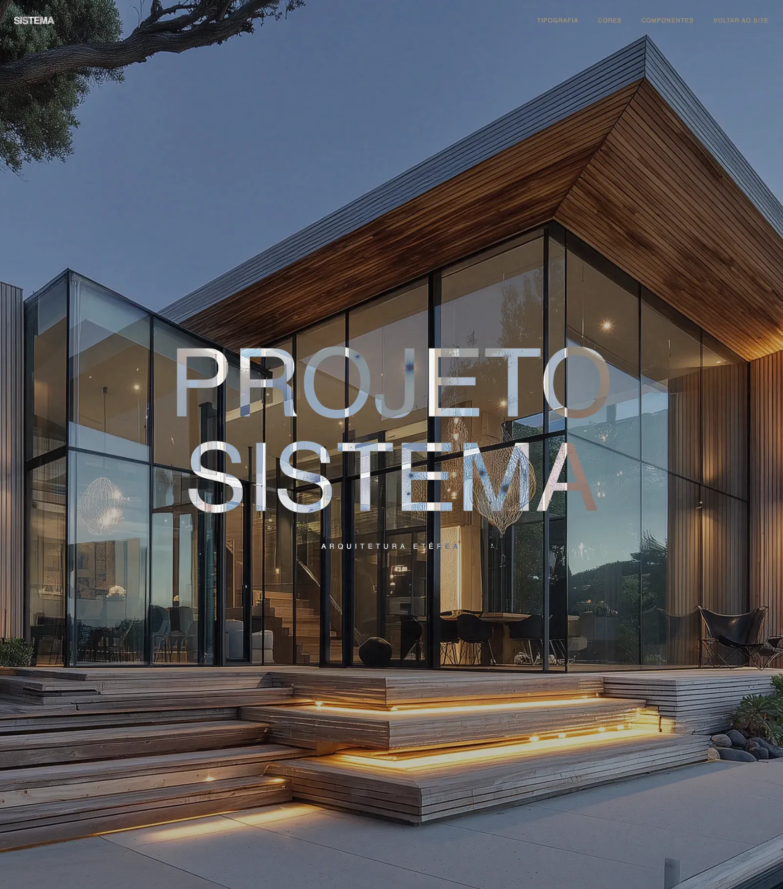 Preview de projeto editorial com tipografia forte